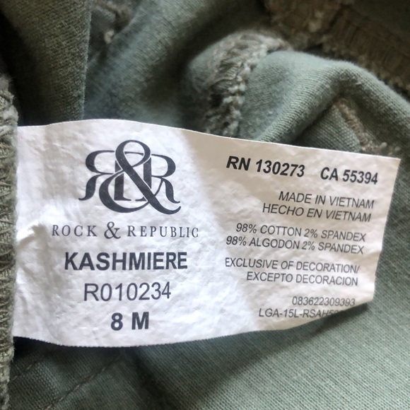 Rock & Republic camo crop/ankle jeans/pants | Sz 8 26-27.5” inseam - Picture 8 of 12